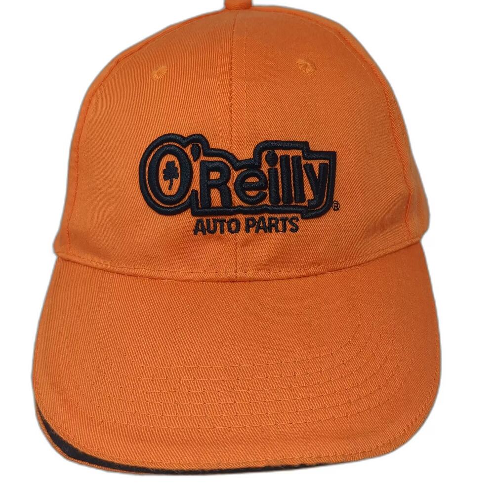 O'Reilly Baseball Cap Orange Black Hat One Size Strapback Embroidered Adjustable